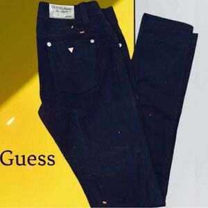 GUESS VINTAGE LOGO STRAIGHT LEG BLACK JEANS- 28 - NWOT ! 🔥🖤